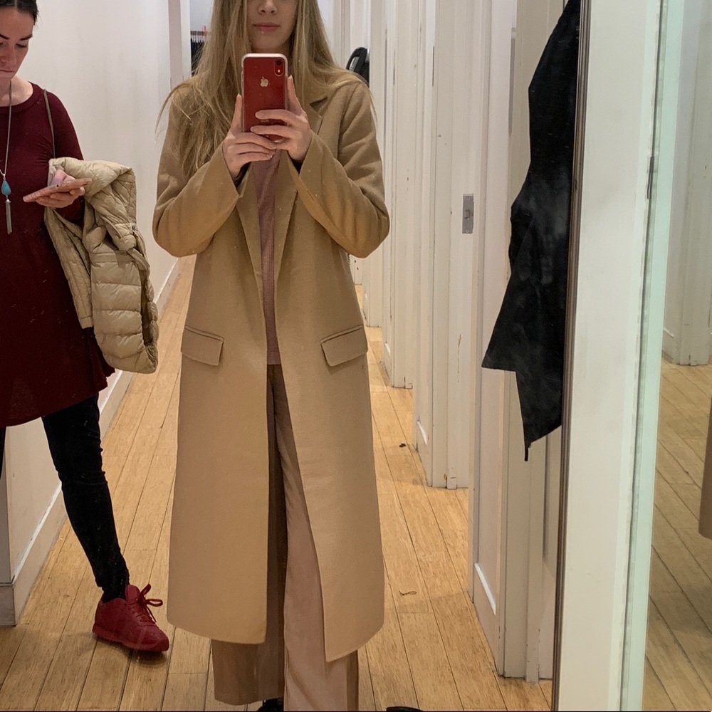 EXPRESS Camel Peacoat Long Tan Trench Coat
